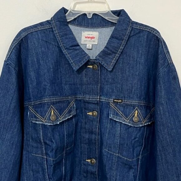 Wrangler Women's Memory Maker Denim Jacket Dark Wash - Picture 2 of 8